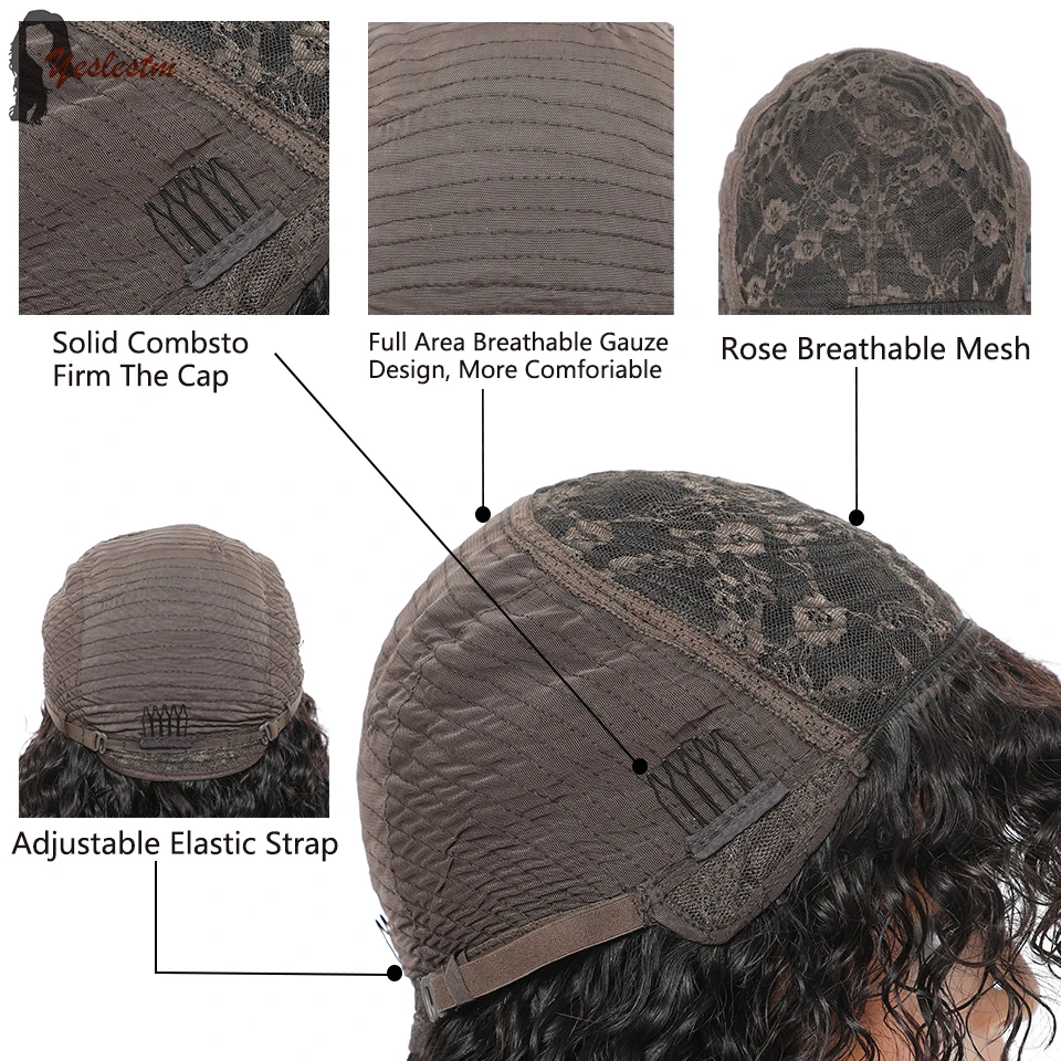 Человеческие волосы Yeslestm Boby волнистые Боб с челкой короткие бразильские