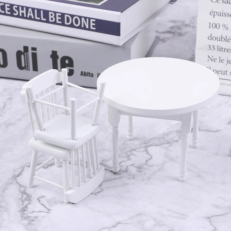 

Высокая QualityWhite 3 шт./компл. 1/12 Кукольный дом мини мебель обеденный стол стул набор игрушек для малышей и детей постарше, Детская модель украш...