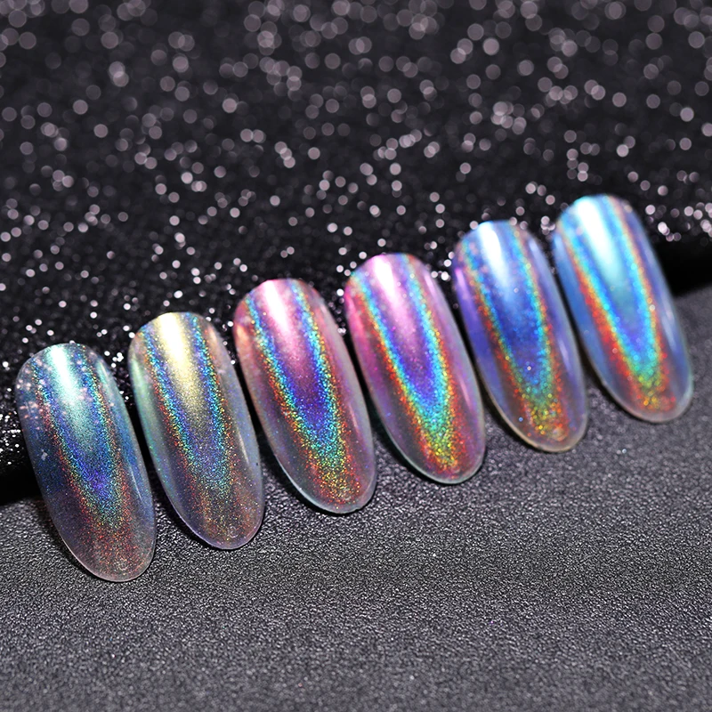 Блестящие серебряные гвозди порошок для ногтей блестящий хром Блестящий