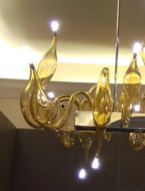 Gold Transparent 18 головы Италия люстра «Лебедь» современные люстры из муранского стекла креативное искусство Стеклянная Люстра Свет - Цвет абажура: Gold Transparent