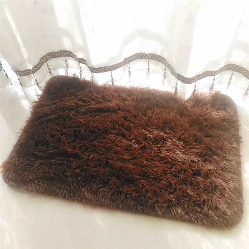 Удобный коврик для спальни 40*60 см ног длинные шелковистые противоскользящие