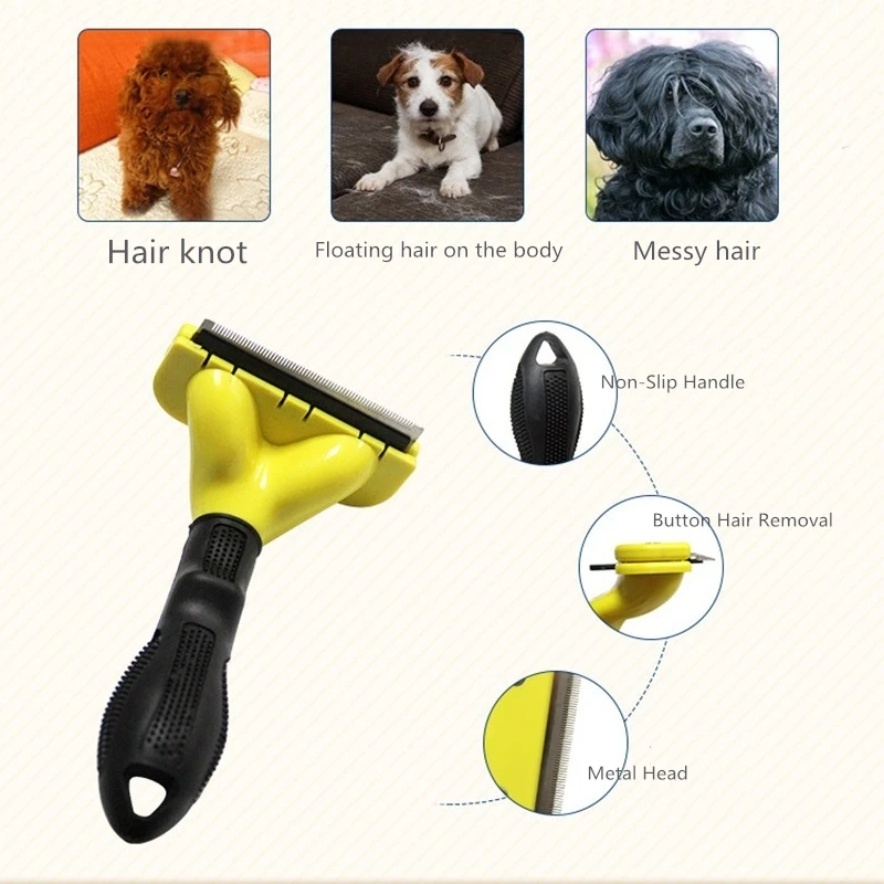 

Original Pet Dog Grooming Combs Cat Hair Remover Fur Cleaning Stainless Steel Cat Combs Tool Soft Handle Pets Products Supplier