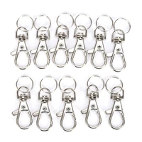 10pcslot silver metal auto key chain ring swivel lobster clasp clips key hooks keychain split ring diy bag auto