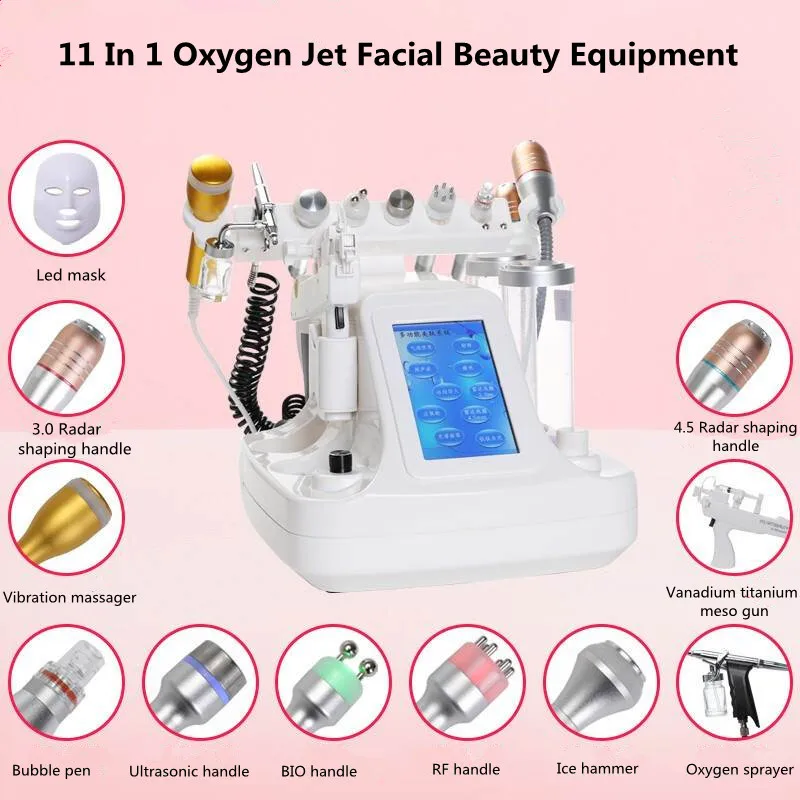 

11 In 1 Small Bubble Oxygen & Water Jet Peel Hydrafacial Machine RF Facial Cleaning Blackhead Acne Keep Skin Beauty Equipment