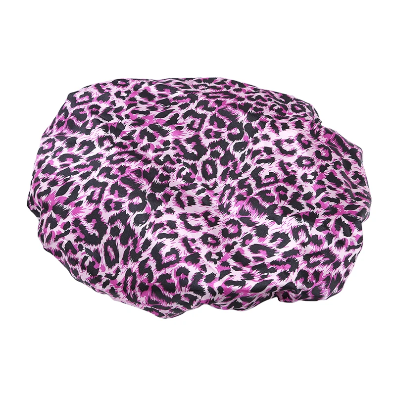 

1PC New Arrivals Women Multi-style Double-Layer Printing Satin Waterproof Shower Cap Bathing Hot Sale