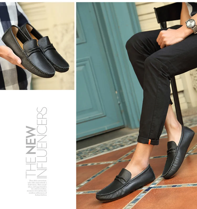 

Men's Genuine Leather Classic Men Loafers Soft Moccasins High Quality Spring Autumn Men Flats Driving Leisure Outdoor Loafer
