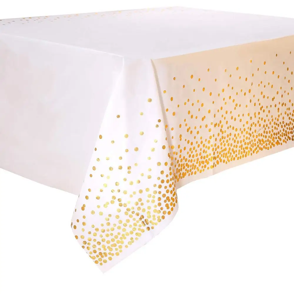 

1pcs137*274cm party tablecloth decoration birthday party baby shower decoration rose gold black bronzing disposable tableware
