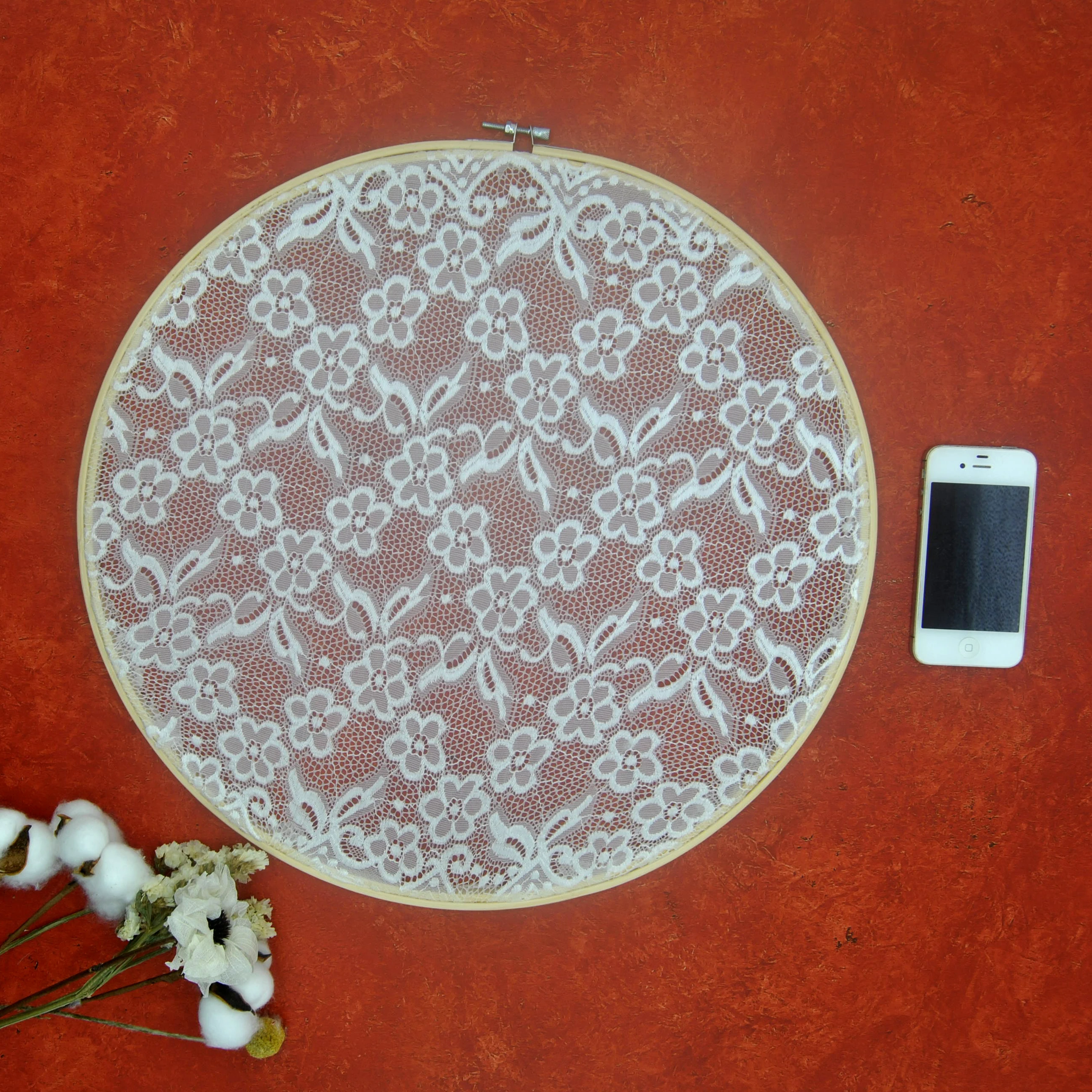 

Nature Bamboo Round Wall hanging Dream Lace Catcher Wedding Background party decorations flower embroidery Decor No.XXHB001