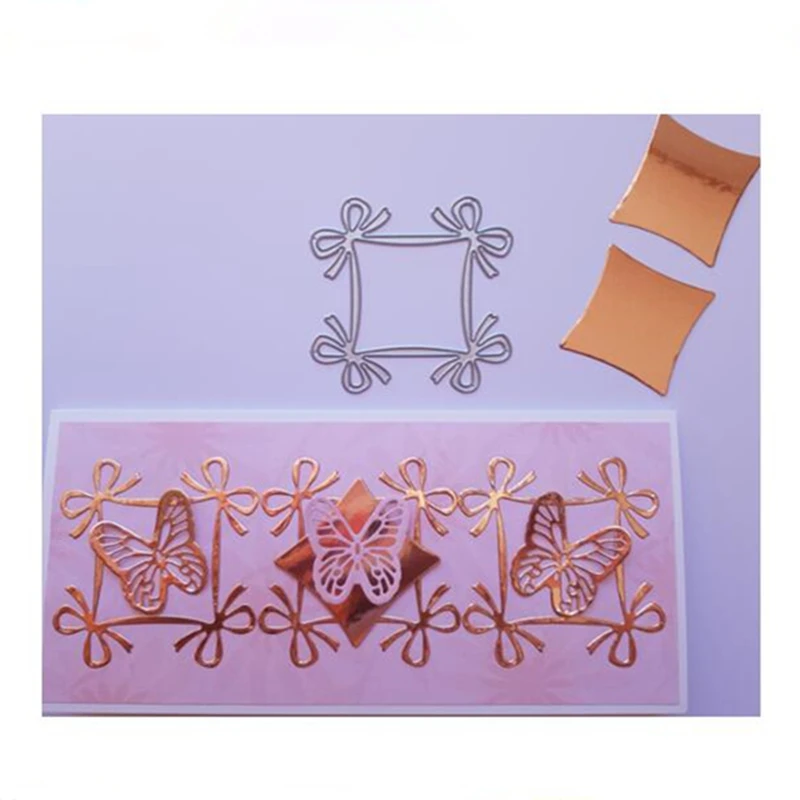 YINISE металлические режущие штампы для трафареты скрапбукинга лук рамка