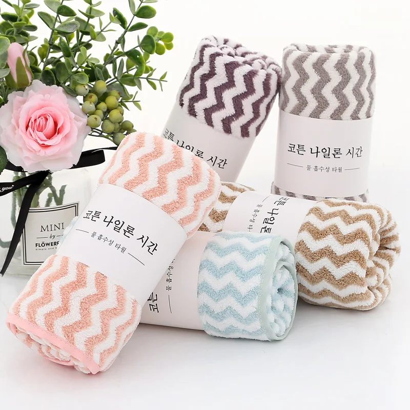 

Towel pineapple grid high-density coral fleece towel soft absorbent watercolor strips bathroom towel sets towels