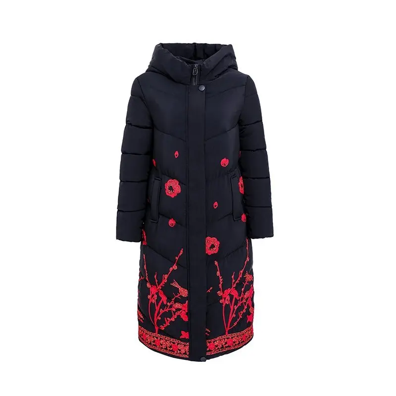 

X-long Women's Wintet Jackets Hooded Plus Size Female Parkas Office Ladies Slim Cotton Padded Thick Hooded Coat Outwear