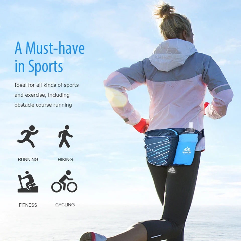 AONIJIE Running Waist Bag Marathon Men Women Outdoor Riding Fitness With Water Bottle Sport Belt Bags | Спорт и развлечения