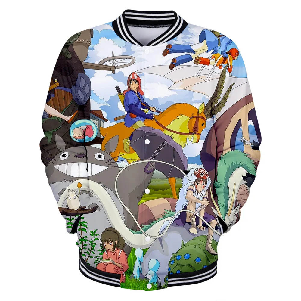 Мужская и Женская бейсбольная куртка с длинными рукавами пуговицами в японском