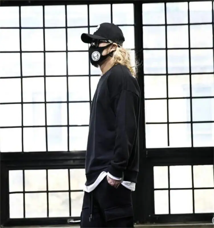 

Large men's new round neck fake two loose trend Pullover Sweater fashion long sleeve sports coat spring summer autumn