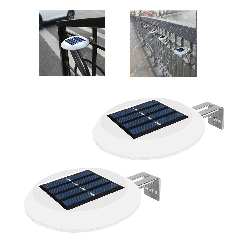 

2PCS Solar Light LED Solar Lamp Fence Wall Mounted Round White Light 9 LEDs For Night Outdoor Garden Solar LED Light Outdoor