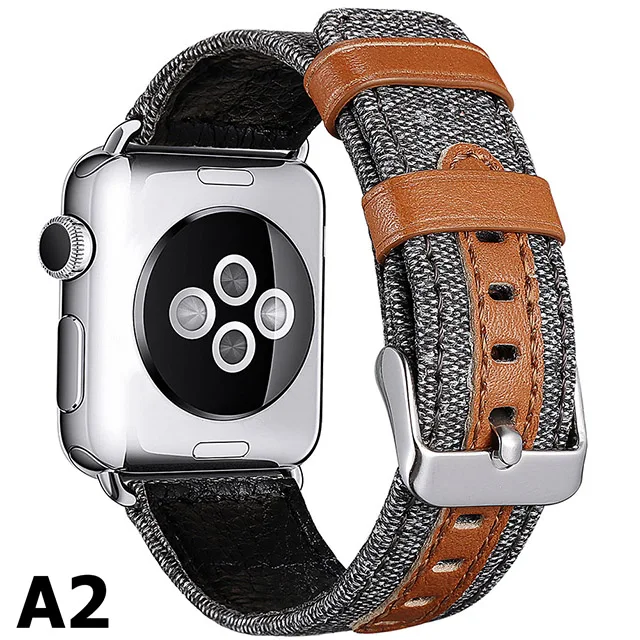 Для Apple Watch 5 ремешок 40 мм 44 мм спортивный хороший кожаный тканевый браслет для мужчин/девочек для iwatch серии 4 3 38 мм 42 мм - Цвет ремешка: gray