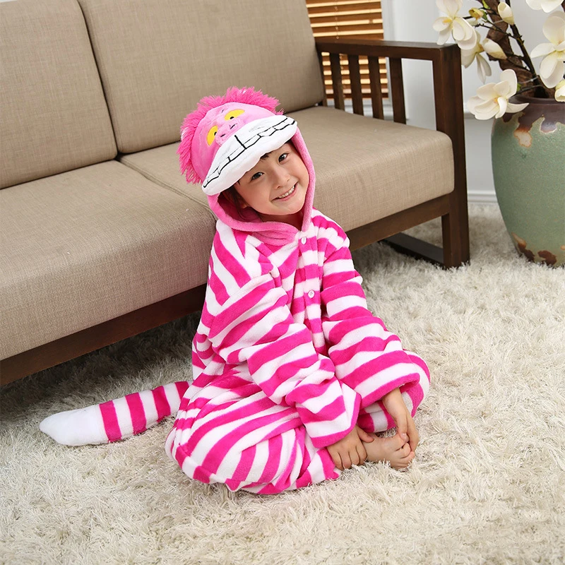 Забавная детская пижама с кошкой Детский Комбинезон кигуруми животными для