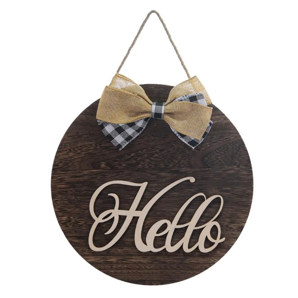 

Деревянная дверь, знаки Hello Signs, Настенный декор, уличное украшение для дома