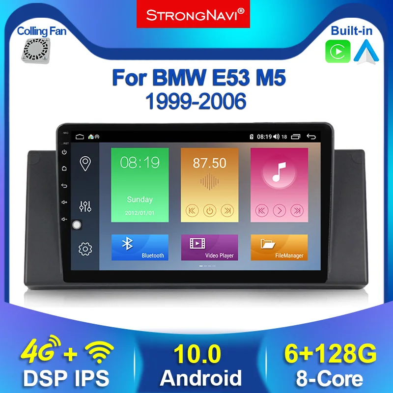 Автомагнитола для BMW E39 X5 E53 автомагнитола с IPS экраном 2.5D DSP Android 10 0 4G LTE GPS BT ОЗУ 6 ГБ
