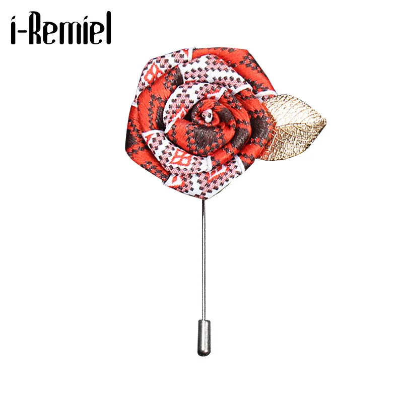 Мужская тканевая брошь с розами ручной работы корсажный значок и для костюма