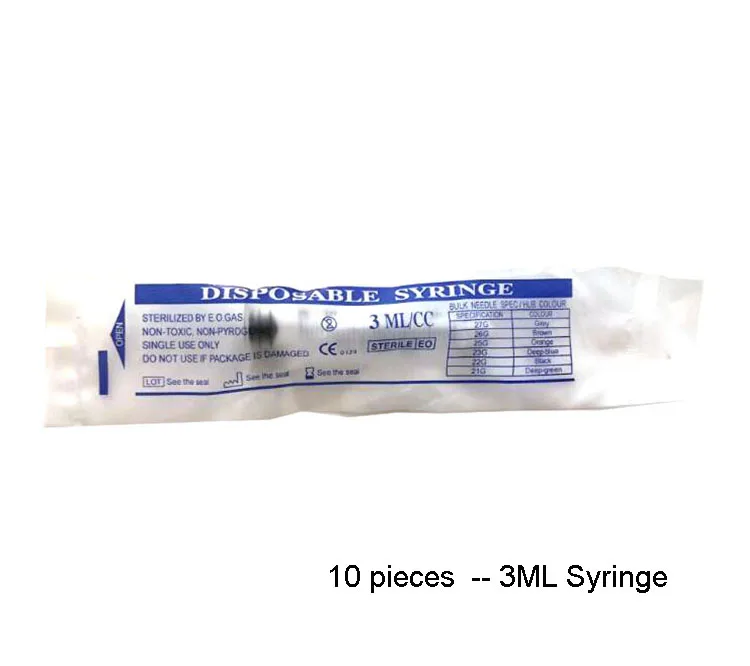 10pcs - 3ml syringe Вода EZ вакуумная мезотерапия masogun инъекции уход за кожей инструмент с головкой иглы-наконечники отрицательное давление красота машина - Цвет: 10pcs - 3ml syringe