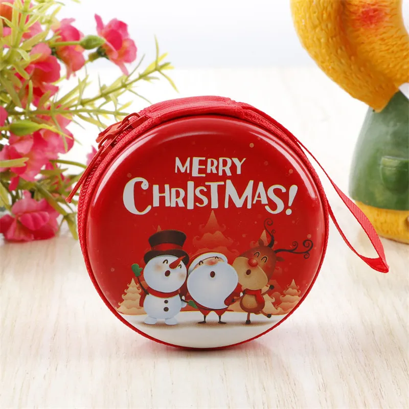 Женский Рождественский маленький кошелек держатель для ключей жестяной Кошелек