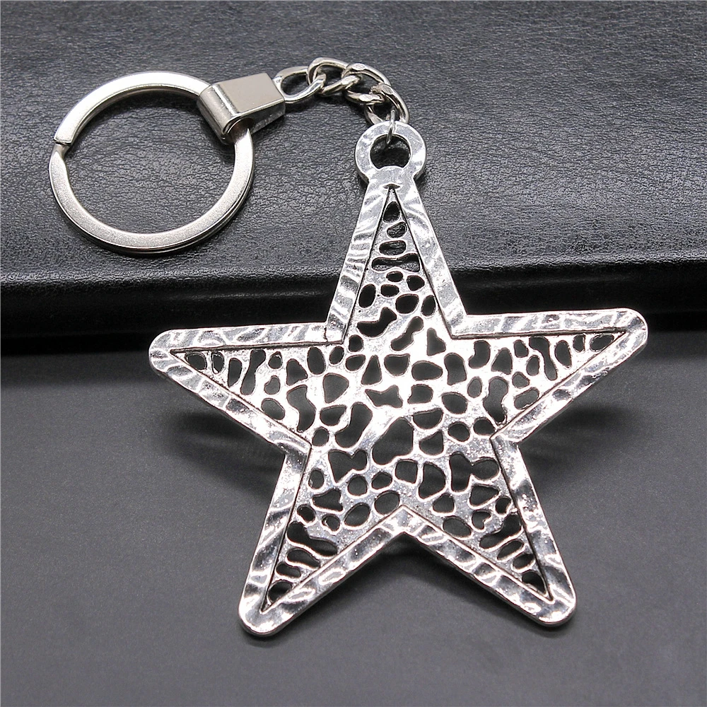 Античные серебряные Цвет 74x70 мм большой полая пентаграмма кулон Подвеска со