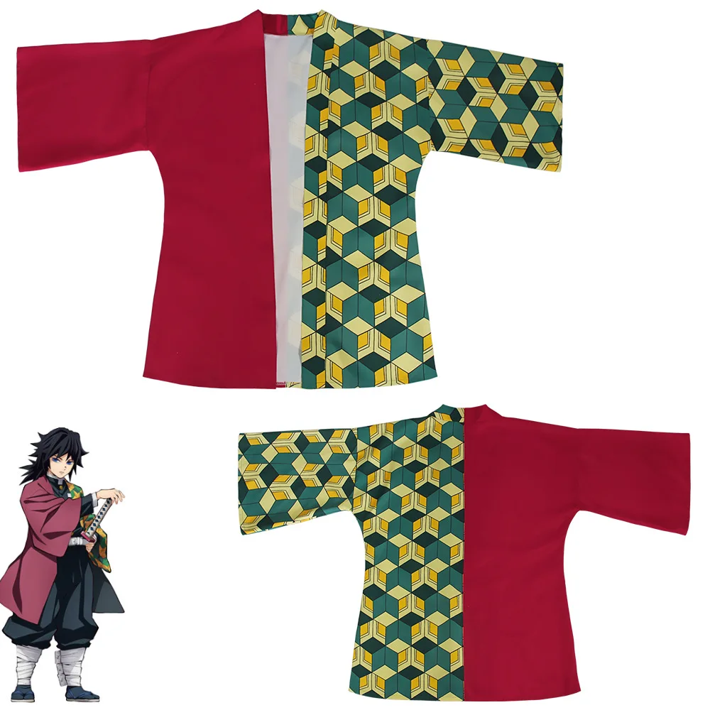 Anime Demon Slayer Kimetsu No Yaiba Tanjiro Kamado Cosplay Cape Costume Men Kimono Jackets Halloween Party Clothes Adult Kids |