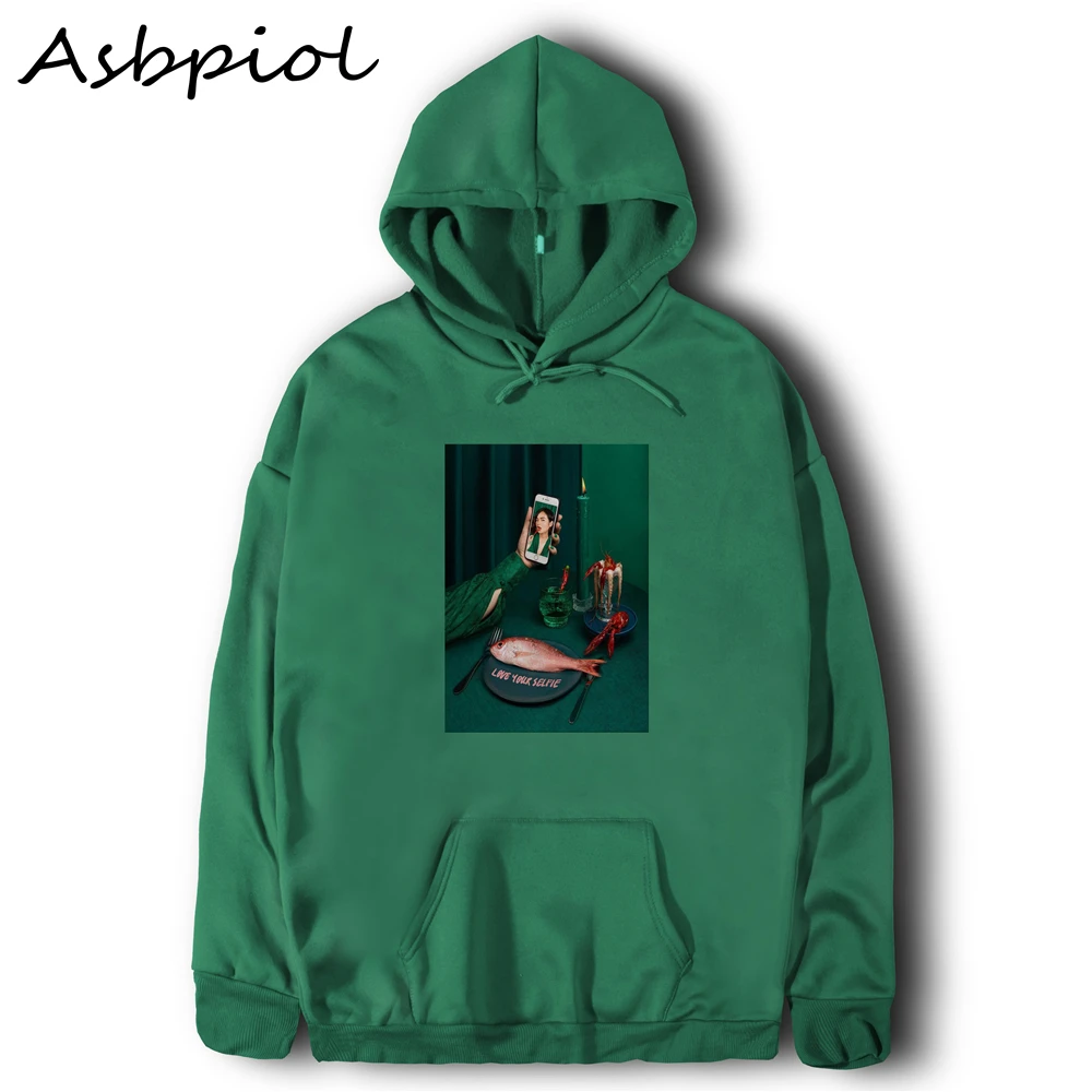 Харадзюку каваи человек для женщин толстовки Толстовка Забавный селфи печати