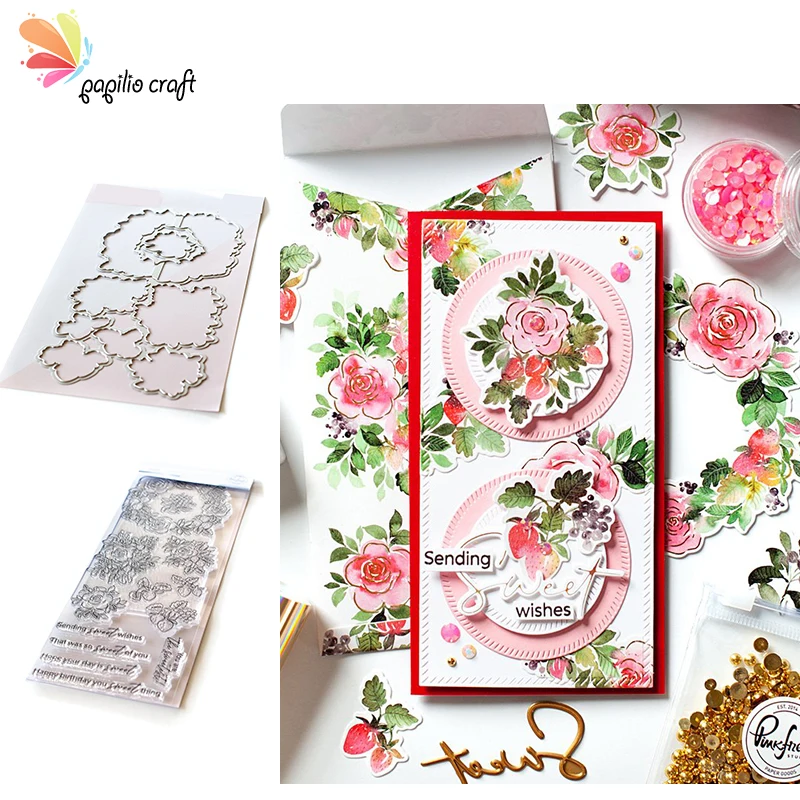 

Beautiful Wreath Flower Dies And Stamps New Arrival 2021 Scrapbook Diary Embossing Template Diy Greeting Card Handmade Model