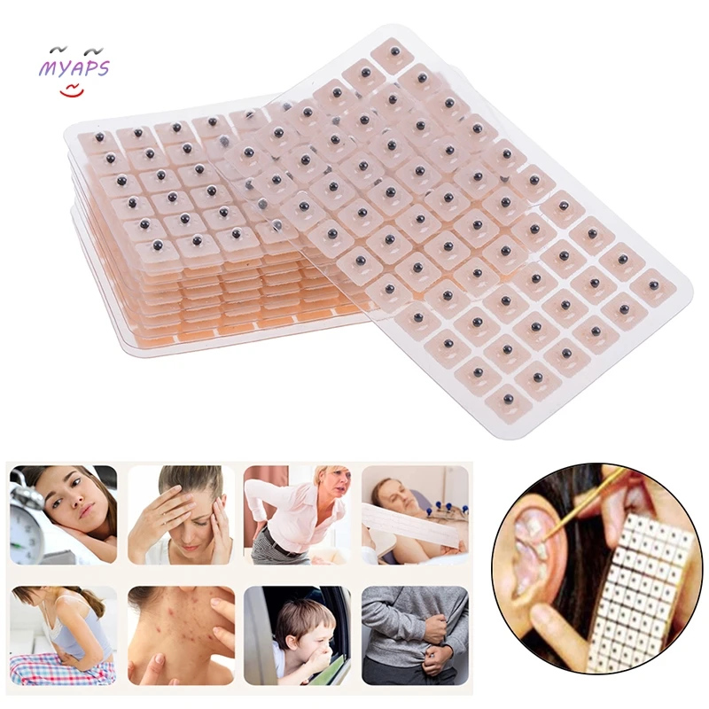 

600Pcs Acupuncture Needle Ear Vaccaria Relaxation Ear Press Auricular Massage Paste Stickers