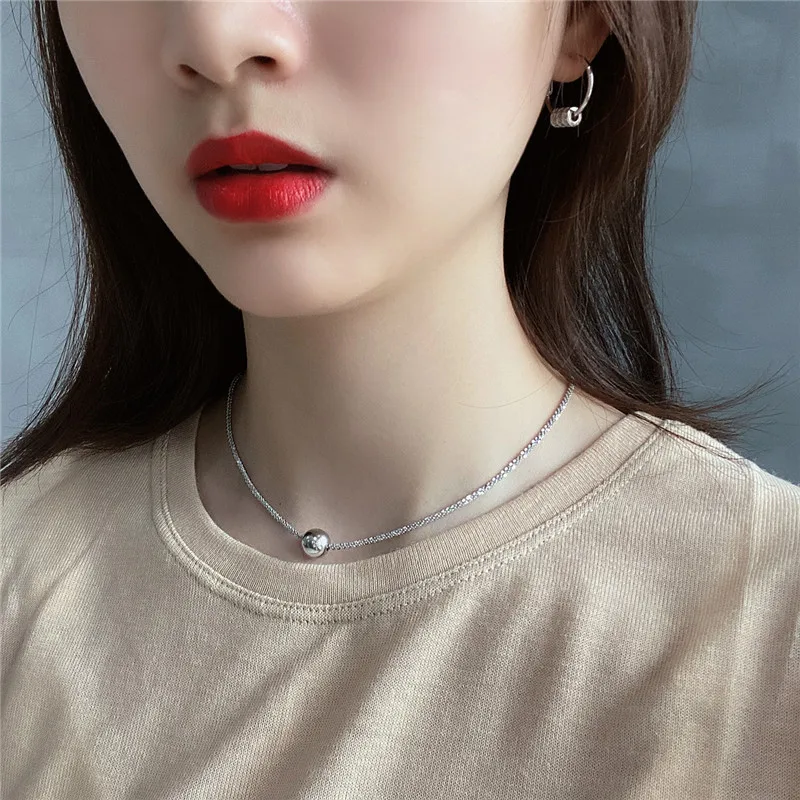 

RUIYI Real 925 Sterling Silver Nordic Women Lucky Beads Stud Earrings Girl Fine Wedding Jewelry Luxury Chic Ear Studs Earrings
