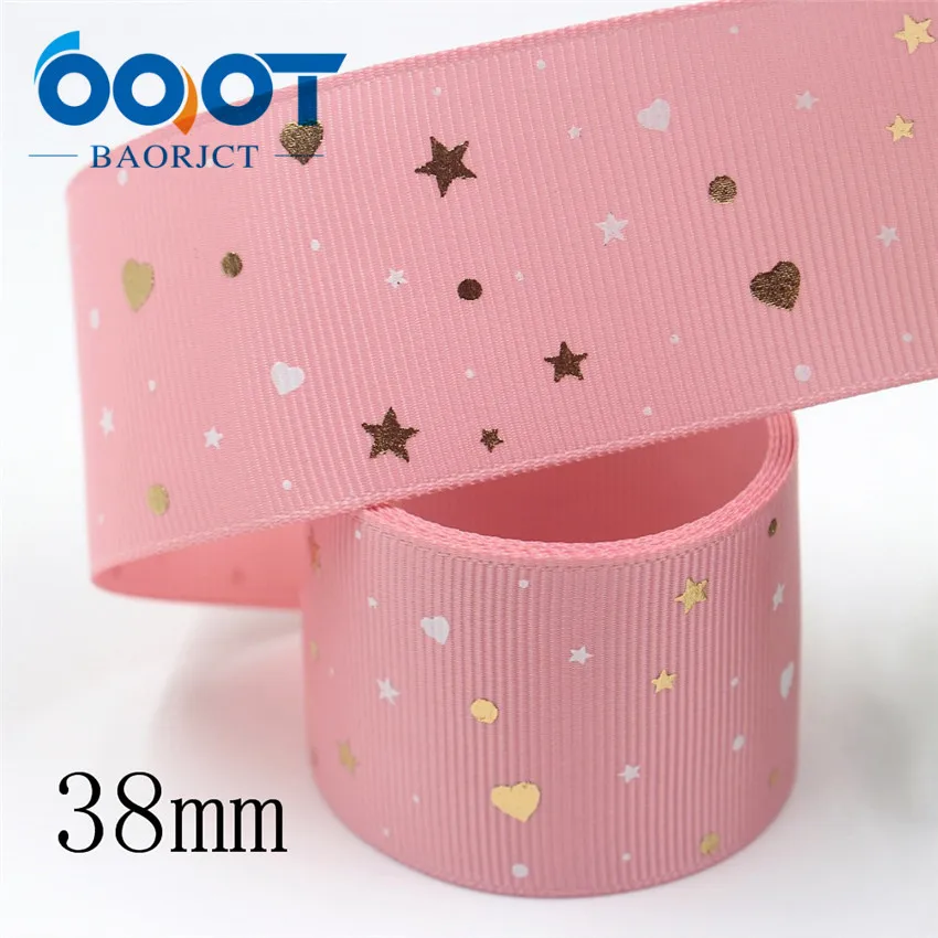 I-19910-2119 OOOT BAORJCT I-19916-2172, 38 мм, 5 ярдов Новые Флуоресцентные красочные печатные корсажные ленты, DIY головной убор ручной работы подарочная упаковка - Цвет: I-19910-2119