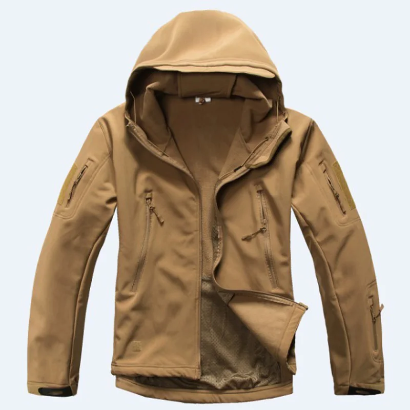 Sand Тактические наборы для мужчин Sharkskin Softshell TAD куртка или брюки Военная форма для пеших прогулок кемпинга Водонепроницаемая камуфляжная охотничья одежда - Цвет: Sand