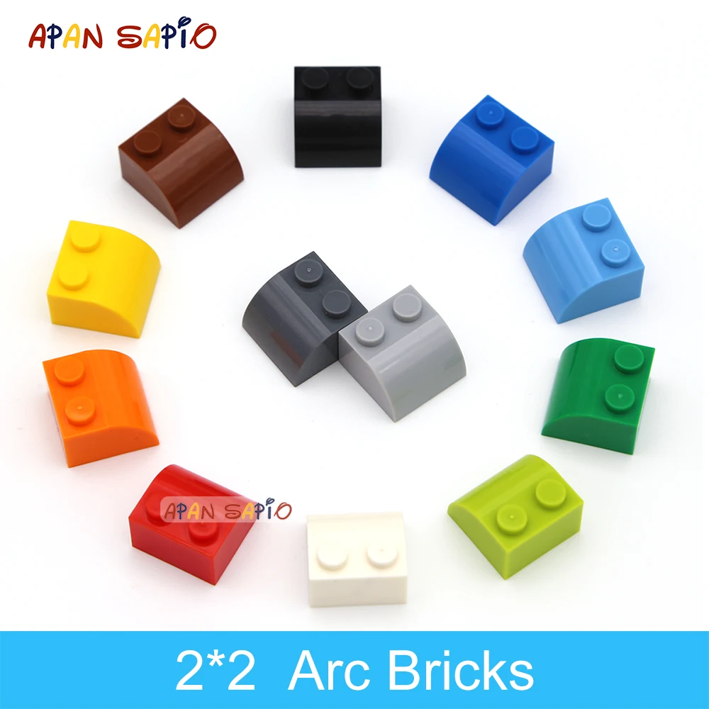 

80pcs DIY Building Blocks Thick Figures Bricks Arc 2x2 12Color Educational Creative Size Compatible With Toys for Children