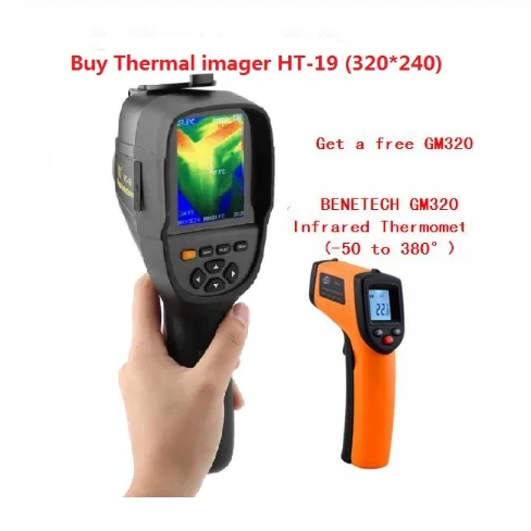 HT-19 Free GM320 HT-19 ручной ИК цифровой тепловизор детектор камера Инфракрасный температура тепла с хранения матч Seek/FLIR Therma - Цвет: HT-19 Free GM320