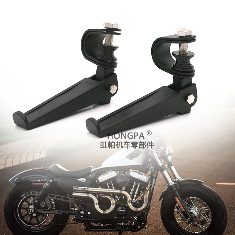 

A Pair Metal Motorbike Accessories Moto Pedal Pads Motorcycle Rear Footboards for Harley Universal Nondestructive Installation