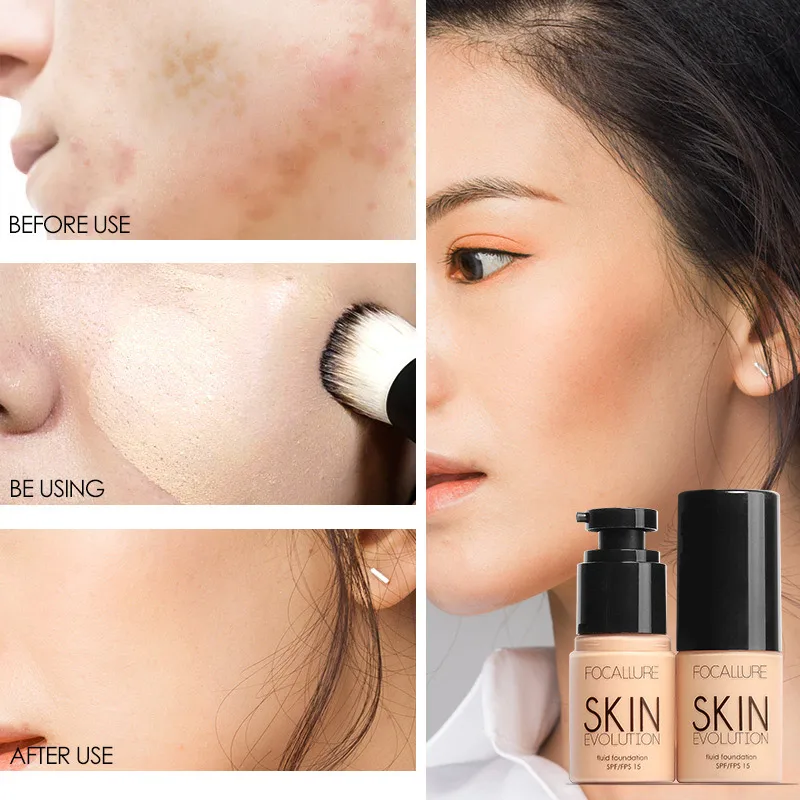 

FOCALLURE Base Face Liquid Foundation Cream Full Coverage Concealer Oil-control Easy to Wear Soft Face Makeup Foundation