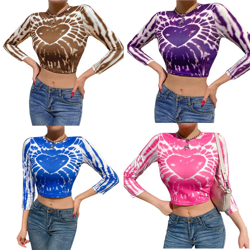 Женская Повседневная футболка с длинным рукавом модные топы круглым вырезом и