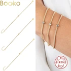 BOAKO 925 стерлингового серебра браслет в стиле минимализма женские тонкие цирконами INS очаровательные браслеты тонкие ювелирные браслеты подарки