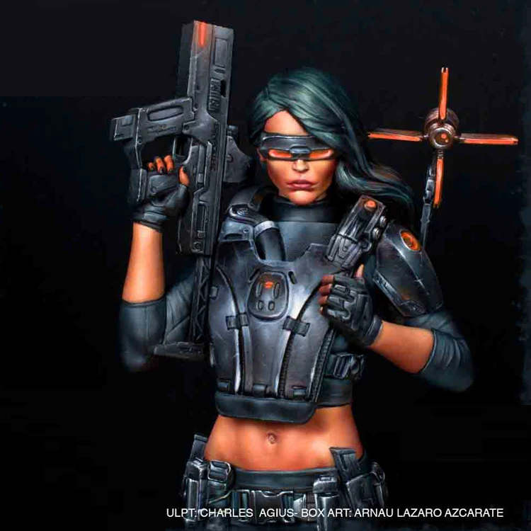 1/10 Resin Bust Character Bust Model Science Fiction Theme X Female Warrior GK White Model Figure X359