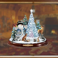 christmas tree rotating sculpture train decoration window stickers christmas decorations winter home furnishings