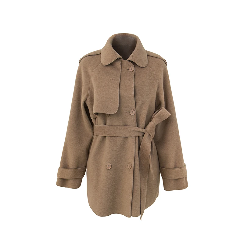 Зимние новые продукты показ средней школы длинный пояс Пояс Тренч пальто