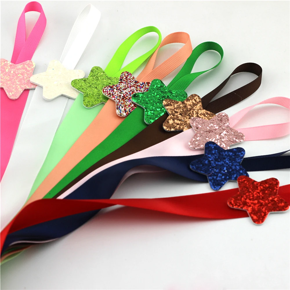 12 шт. Сверкающая Звезда лента для волос бант органайзер зажим хранения вешалка с