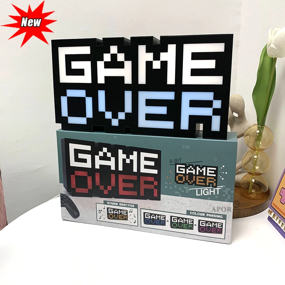 

Dropshipping GAME OVER Voice Control Game Icon Light for Ps4 / 5 Acrylic Atmosphere Neon Bar Lamp Club KTV Decorative Ornament