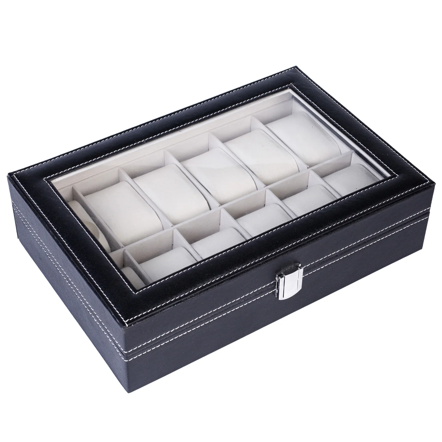 

10 12 Grids Luxury Wooden Watch Box Watch Holder Box For Watches Men Glass Top Jewelry Organizer Box Watch Organize
