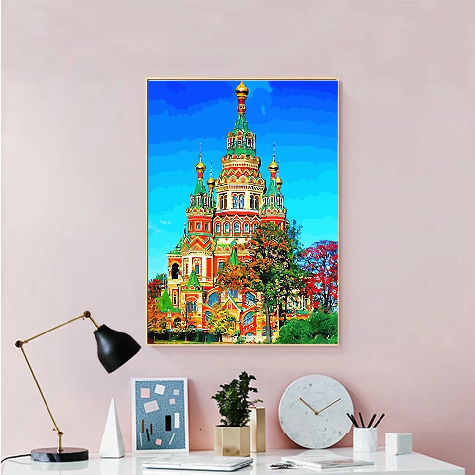 AZQSD Раскрашивание по номерам сделай сам Декор для дома акриловая краска масляная