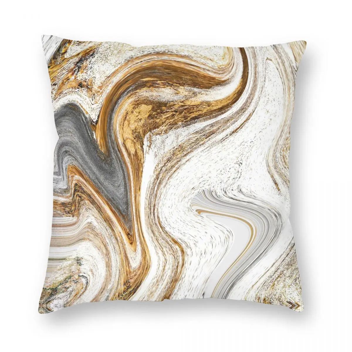 Золотистый серебристый мраморный смешанный квадратный чехол для подушки