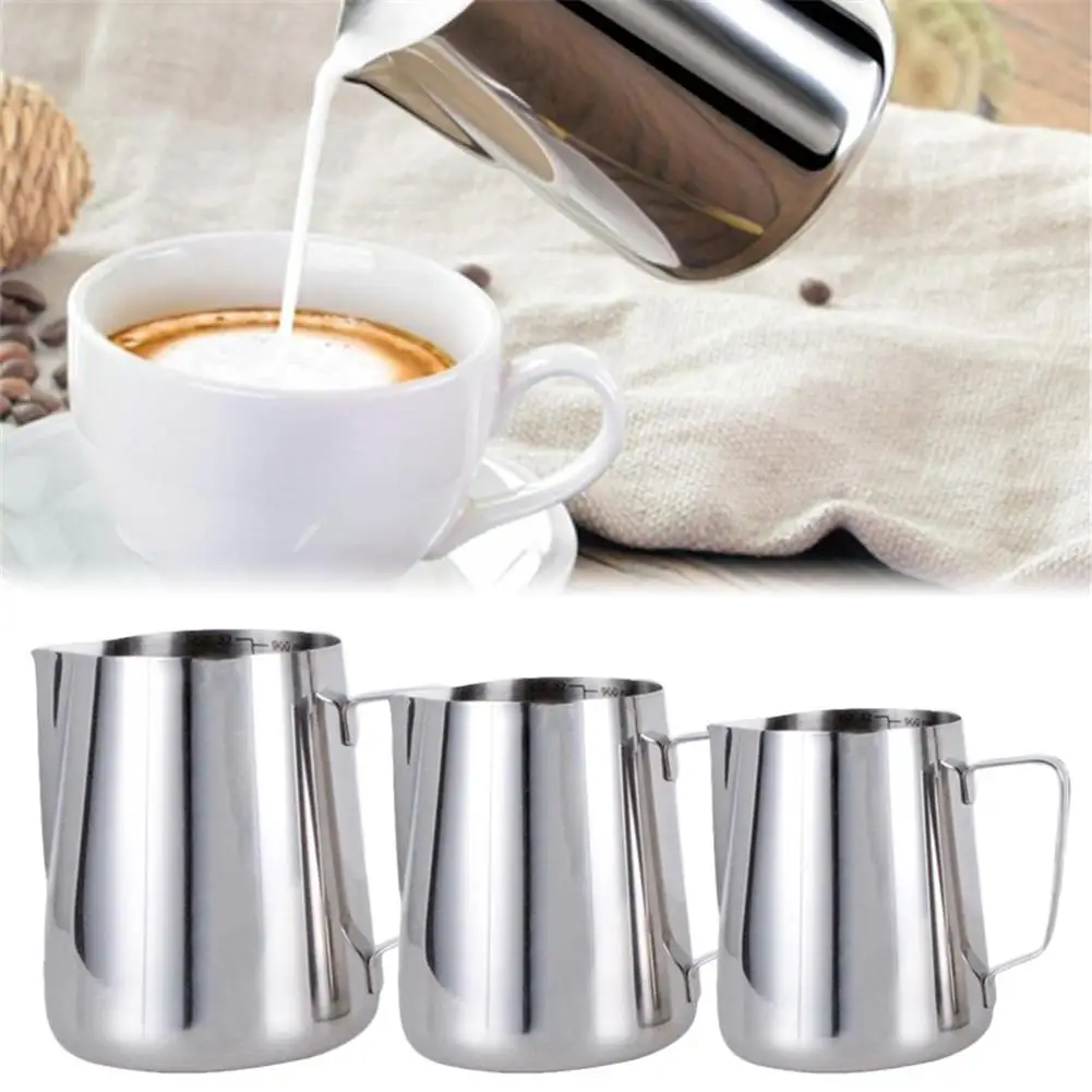 

Stainless Steel Milk Coffee Waist Shape Cup Mug Espresso Latte Art Jug Foam Container Home Frothing Pitchers 350ml/600ml/900ml
