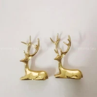 pure copper sika deer cabinet door handle solid brass drawer knobs cupboard pulls single hole gold kitchen cabinet handles